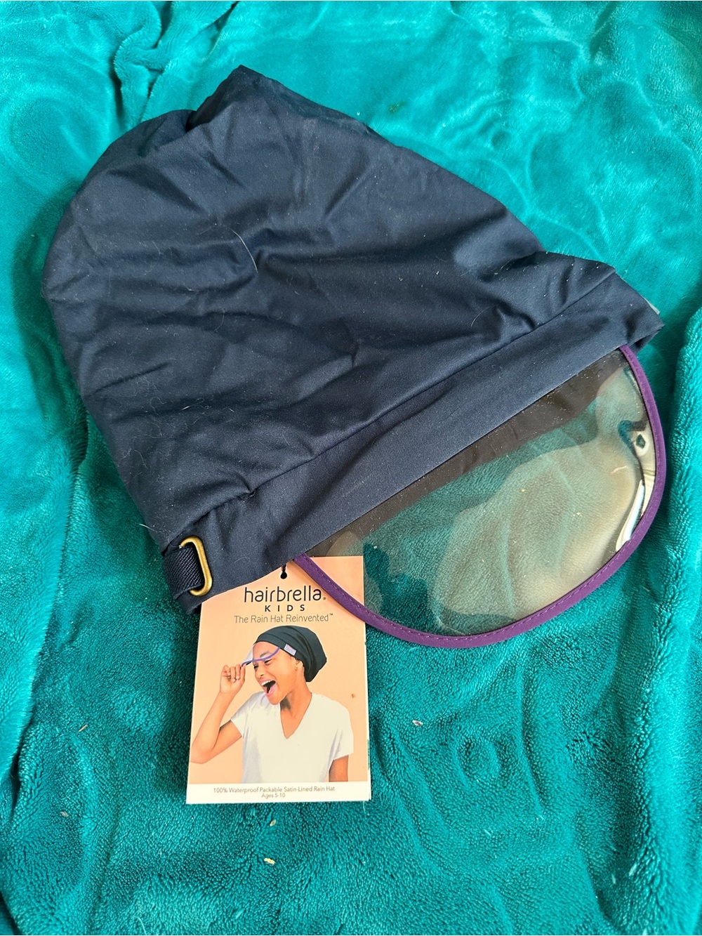 Hairbella Kids Navy Rain Hat with Clear Visor